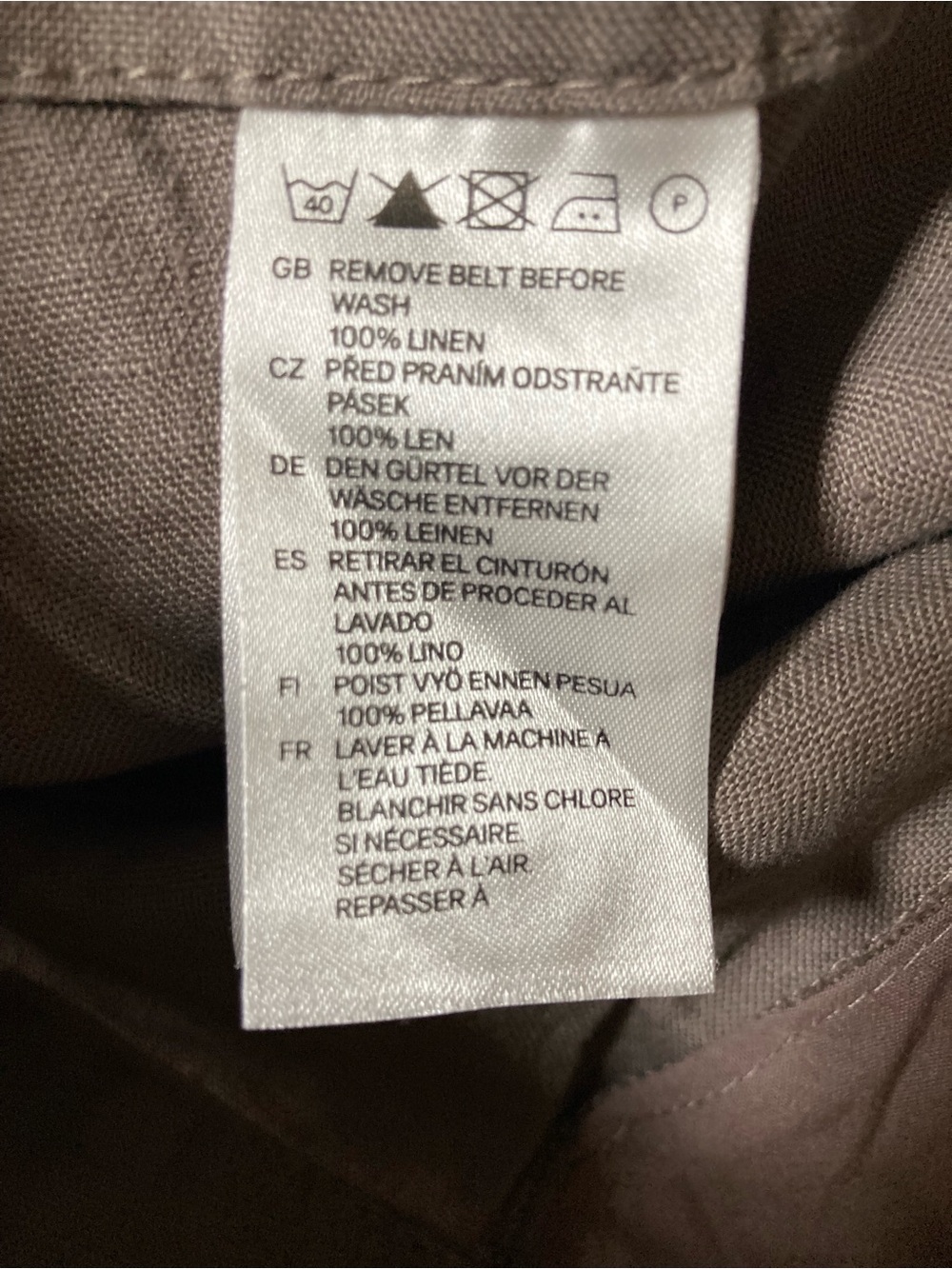 2/10.00 H&M Brown Linen Wide Leg Pants - Picture 8 of 9